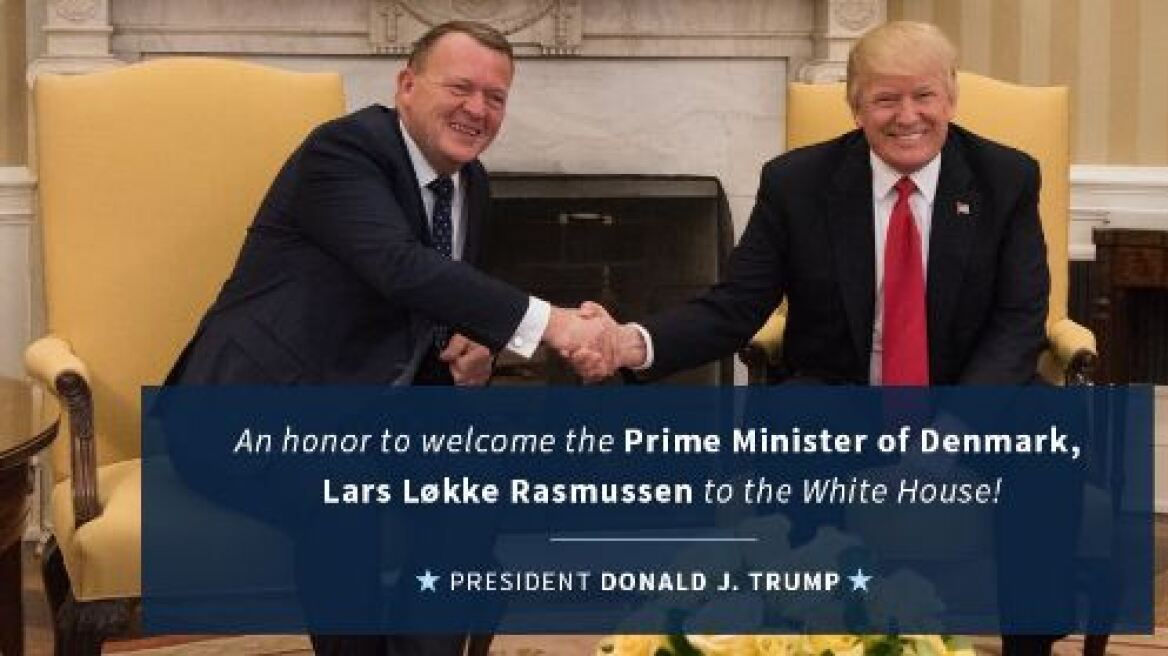 Ο Τραμπ «τρολάρει» τη Μέρκελ: Φωτογραφία από τη θερμή χειραψία με τον πρωθυπουργό της Δανίας